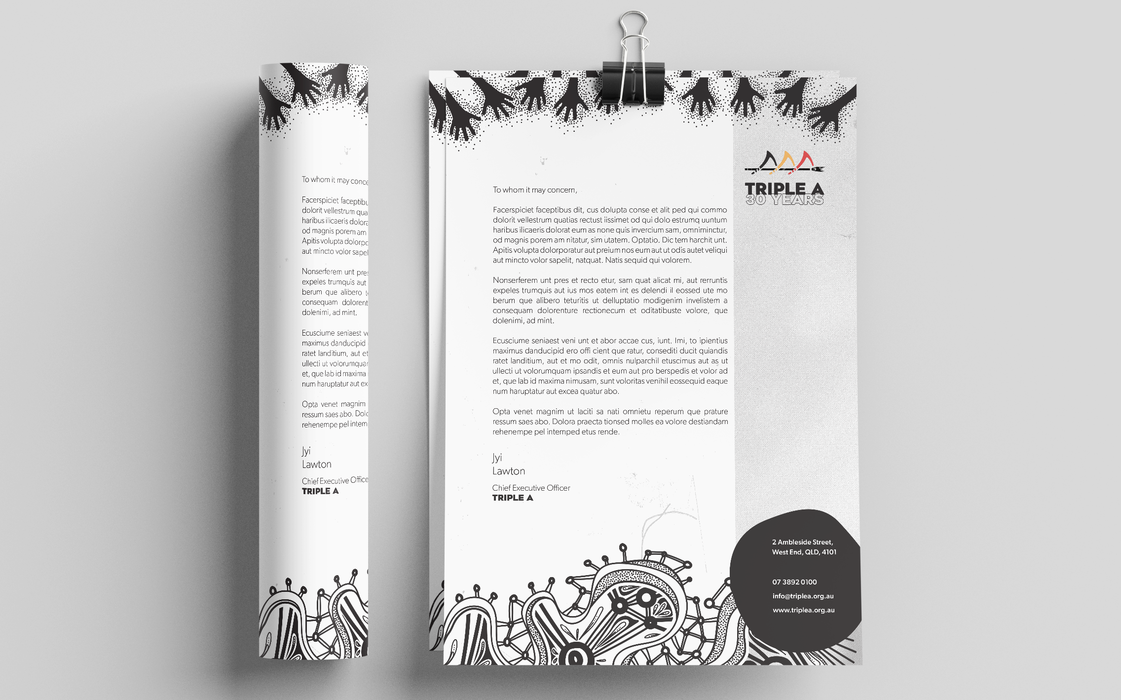 Tripla A 30 Year Letterhead Mock